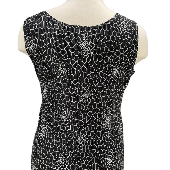 Bay Studio Career Sleeveless Pleated Maxi Dress Black Geometric Women's - Picture 4 of 9